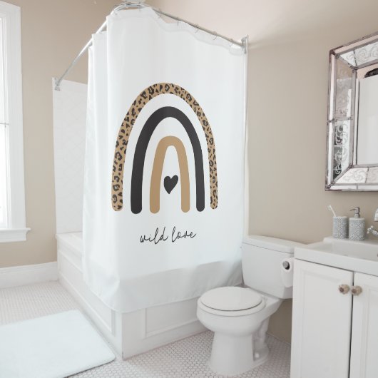 Niedliches Rainbow Leopard Muster Duschvorhang (Beispiel)