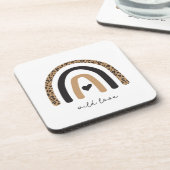 Niedliches Rainbow Leopard Muster Getränkeuntersetzer (Linke Seite)