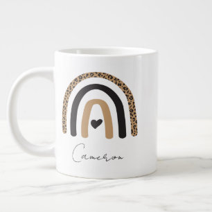 Niedliches Rainbow Leopard Muster Jumbo-Tasse