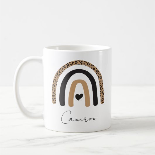Niedliches Rainbow Leopard Muster Kaffeetasse (Links)