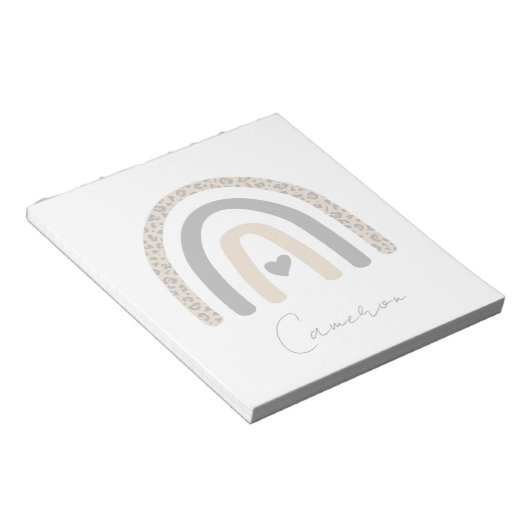 Niedliches Rainbow Leopard Muster Notizblock (angewinkelt)