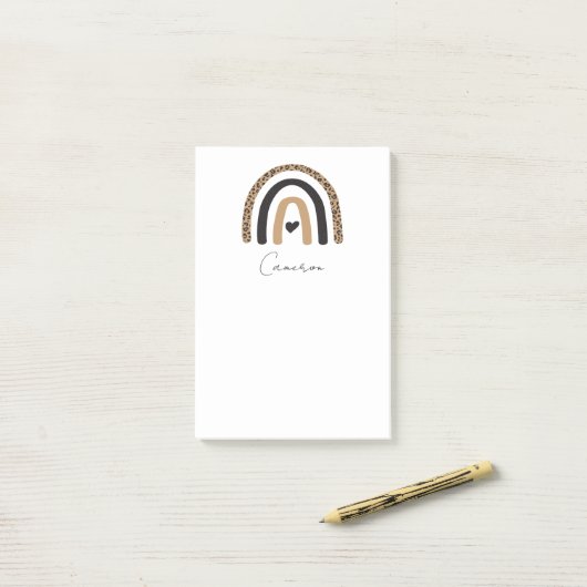 Niedliches Rainbow Leopard Muster Post-it Klebezettel (Auf Schreibtisch)