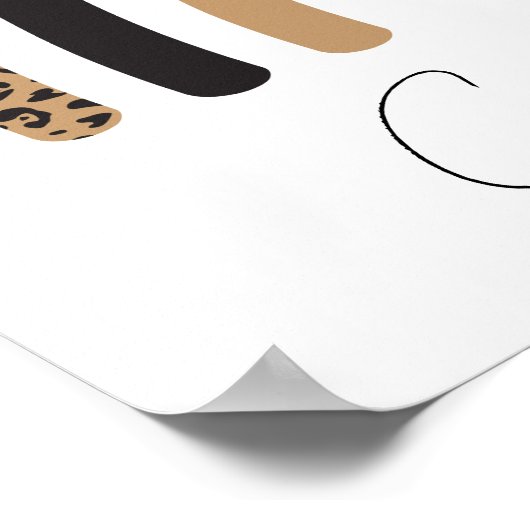 Niedliches Rainbow Leopard Muster Poster (Ecke)