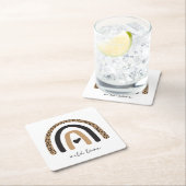 Niedliches Rainbow Leopard Muster Rechteckiger Pappuntersetzer (Vor Ort)