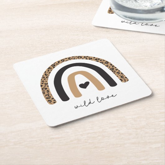 Niedliches Rainbow Leopard Muster Rechteckiger Pappuntersetzer (angewinkelt)