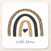 Niedliches Rainbow Leopard Muster Rechteckiger Pappuntersetzer (Vorderseite)