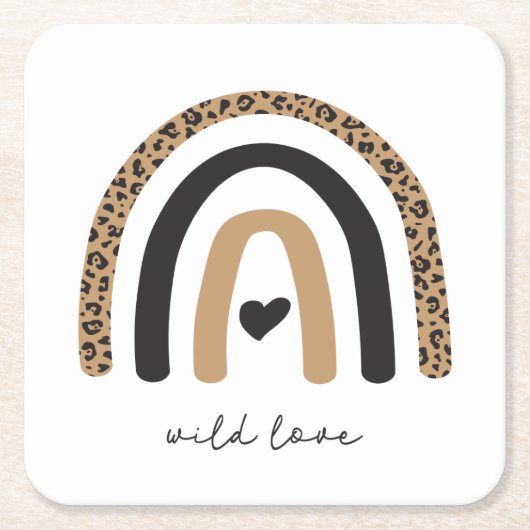 Niedliches Rainbow Leopard Muster Rechteckiger Pappuntersetzer (Vorderseite)