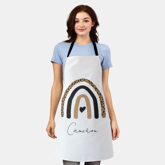 Niedliches Rainbow Leopard Muster Schürze (Getragen)