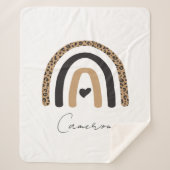 Niedliches Rainbow Leopard Muster Sherpadecke (Vorderseite)