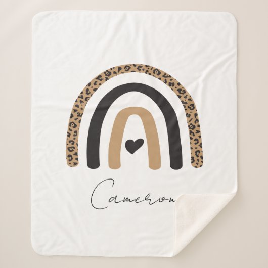 Niedliches Rainbow Leopard Muster Sherpadecke (Vorderseite)