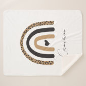 Niedliches Rainbow Leopard Muster Sherpadecke (Vorderseite (Horizontal))