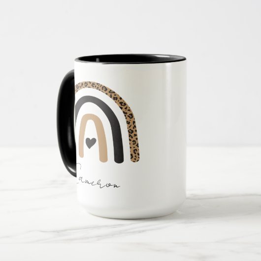 Niedliches Rainbow Leopard Muster Tasse (Vorderseite Links)