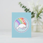 Niedliches Rainbow Manatee Birthday Einladungen (Stehend Vorderseite)
