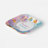 Niedliches Rainbow-Meerjungfisch Seepferd Geburtst Pappteller (Gewinkelt)