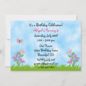 Niedliches Rainbow Pony Horse Geburtstag Einladung (Rückseite)