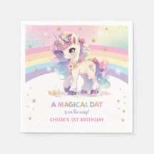 Niedliches Rainbow Princess Unicorn 1. Geburtstag 