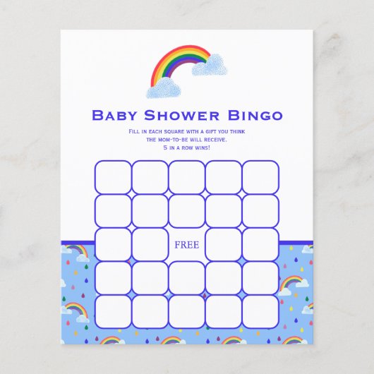 Niedliches Rainbow Sky Baby Shooting Bingo Game (Vorderseite)