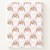 Niedliches Rainbow Sloth Kids-Kompositionsbuch Notizblock (Rückseite)