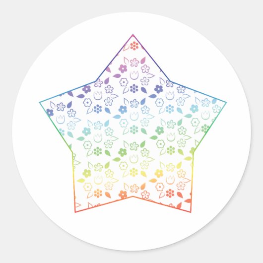 Niedliches Rainbow Spring Blume Lattice Muster Runder Aufkleber (Vorderseite)