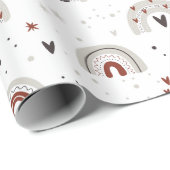 Niedliches Rainbow-, Stars- und Hörpapier Geschenkpapier (Rolleneckpunkt)