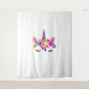 Niedliches Rainbow Unicorage-Shirt Wandteppich