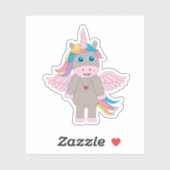 Niedliches Rainbow Unicordesign Aufkleber (Blatt)