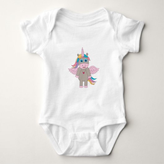 Niedliches Rainbow Unicordesign Baby Strampler (Vorderseite)