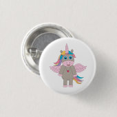 Niedliches Rainbow Unicordesign Button (Vorne & Hinten)