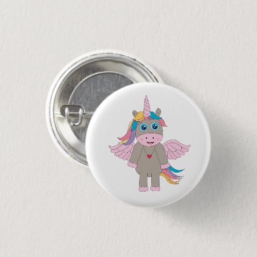 Niedliches Rainbow Unicordesign Button (Vorne & Hinten)