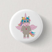 Niedliches Rainbow Unicordesign Button (Vorderseite)