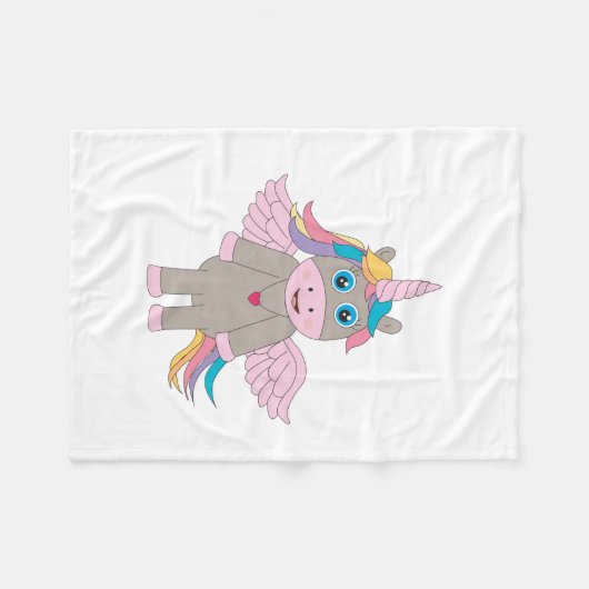 Niedliches Rainbow Unicordesign Fleecedecke (Vorderseite (Horizontal))