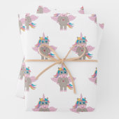 Niedliches Rainbow Unicordesign Geschenkpapier Set (Beispiel)