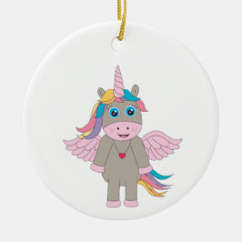 Niedliches Rainbow Unicordesign Keramik Ornament