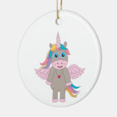 Niedliches Rainbow Unicordesign Keramik Ornament (Links)