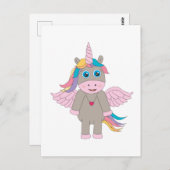 Niedliches Rainbow Unicordesign Postkarte (Vorne/Hinten)