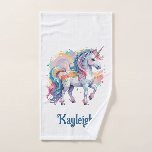 Niedliches Rainbow Unicorn Badhandtuch Set (Handtuch)