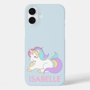 Niedliches Rainbow Unicorn iPhone 16 Plus Hülle