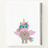 Niedliches Rainbow Unicorn Design Girl Sketchbook Notizblock (Rückseite)