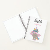 Niedliches Rainbow Unicorn Design Girl Sketchbook Notizblock (Innenseite)