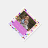 Niedliches Rainbow Unicorn-Foto Serviette (Ecke)