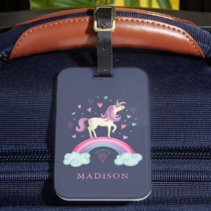Niedliches Rainbow Unicorn Gepäckanhänger
