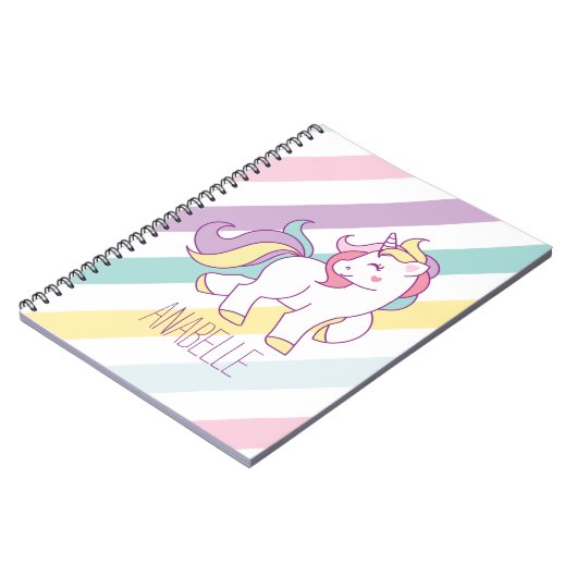 Niedliches Rainbow-Unicorn-Girl Notizblock (Linke Seite)