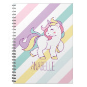Niedliches Rainbow-Unicorn-Girl Notizblock (Vorderseite)