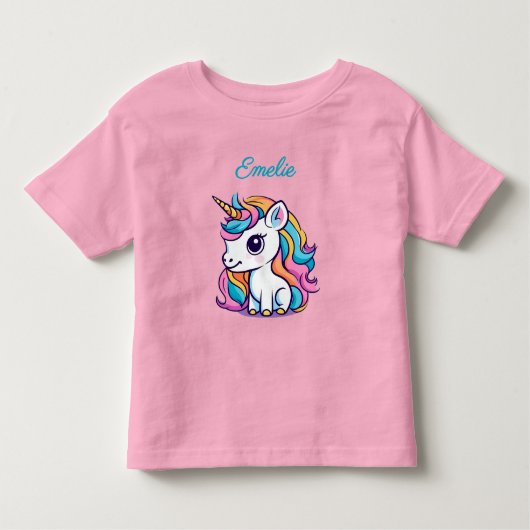 Niedliches Rainbow Unicorn Kleinkind T-shirt (Vorderseite)