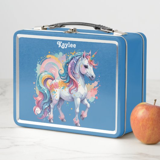 Niedliches Rainbow Unicorn Metall Brotdose (Beispiel)