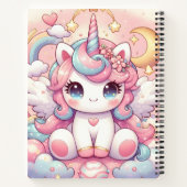 Niedliches Rainbow Unicorn Notizblock (Rückseite)