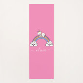 Niedliches Rainbow Unicorn, Personalisierter Name  Yogamatte (Vorderseite)