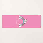 Niedliches Rainbow Unicorn, Personalisierter Name  Yogamatte (Vorderseite (Horizontal))