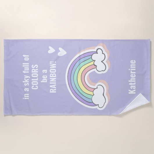 Niedliches Rainbow-Zitat Kinderhandtuch Strandtuch (Vorderseite)
