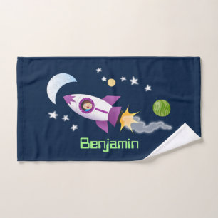 Niedliches Raketenschiff zur Darstellung des Carto Badhandtuch Set